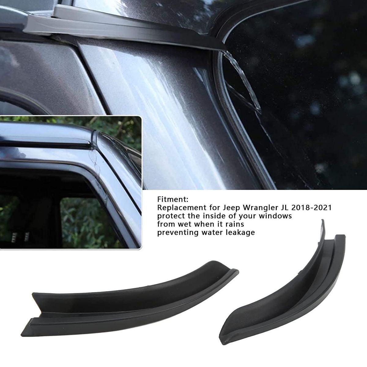 Hard-Top Roof Rainwater Guard ABS Diverters  Slot Gutter for   JK JL 2007-2017 2018-2023 Drip Rail Extension