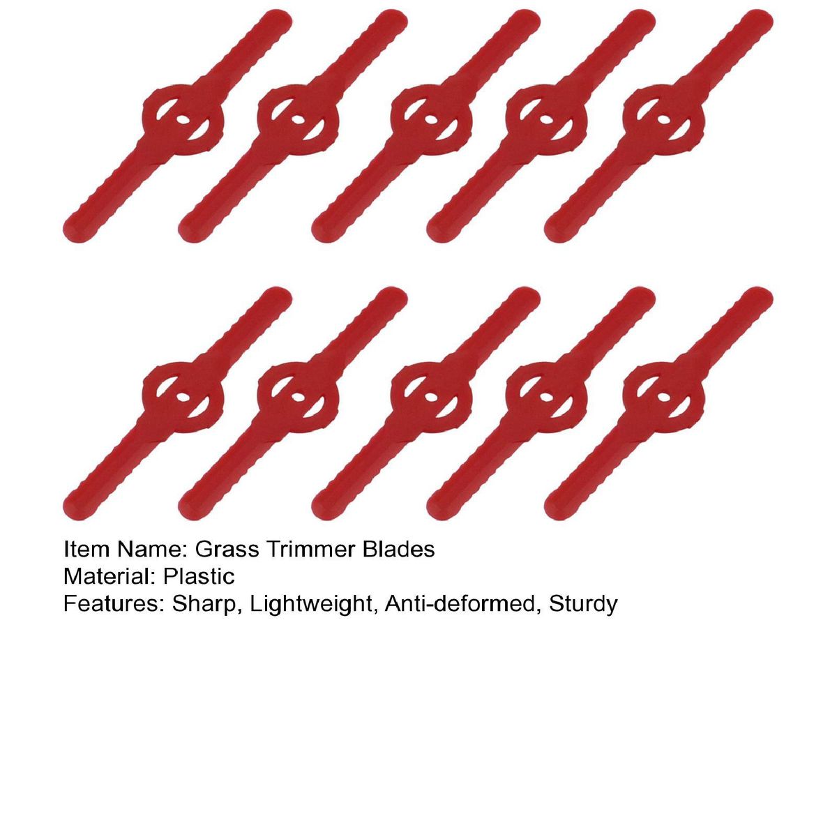 10 Pcs Grass Cutting Head Blades Professional Lawn Trimmer Blades Red