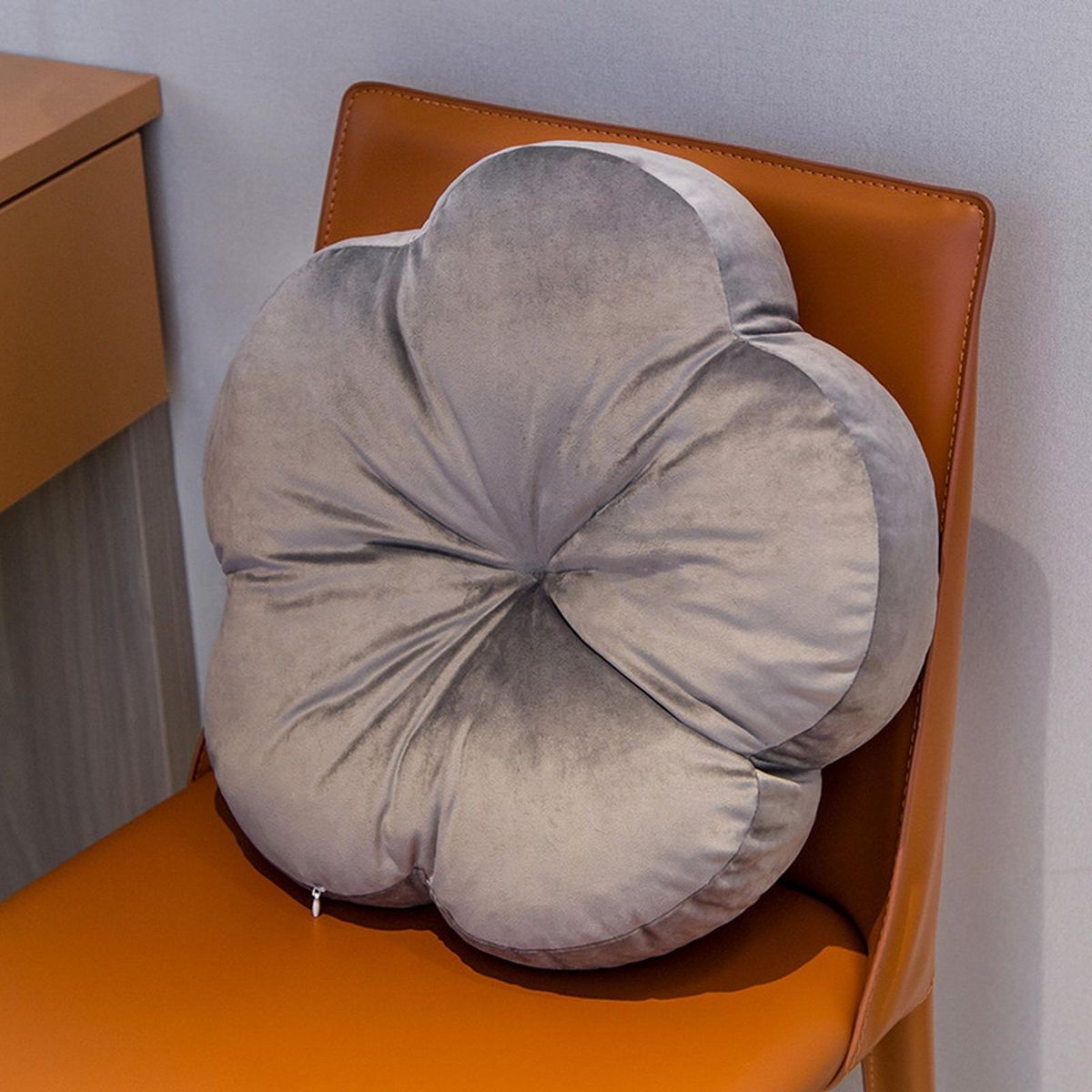 Cushion Multifunctional Creative Flower Throw Pillow Back Cushion Grey