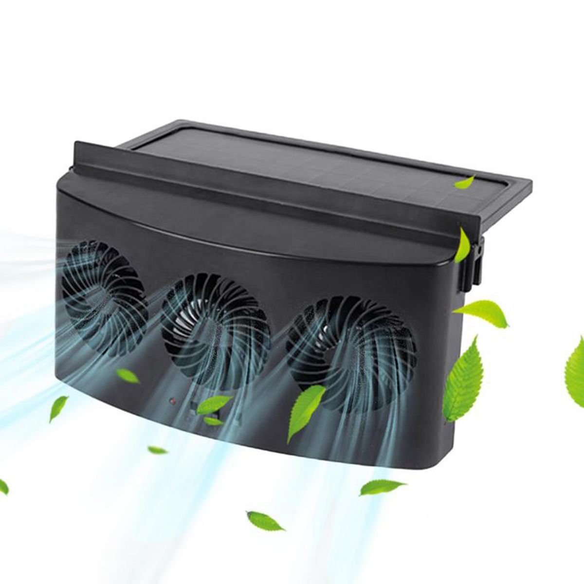 Solar Powered Car Fan Car Auto Cool Cooling System Radiator Fan Cooling Fan Energy Saving Car Cooler Fan-White