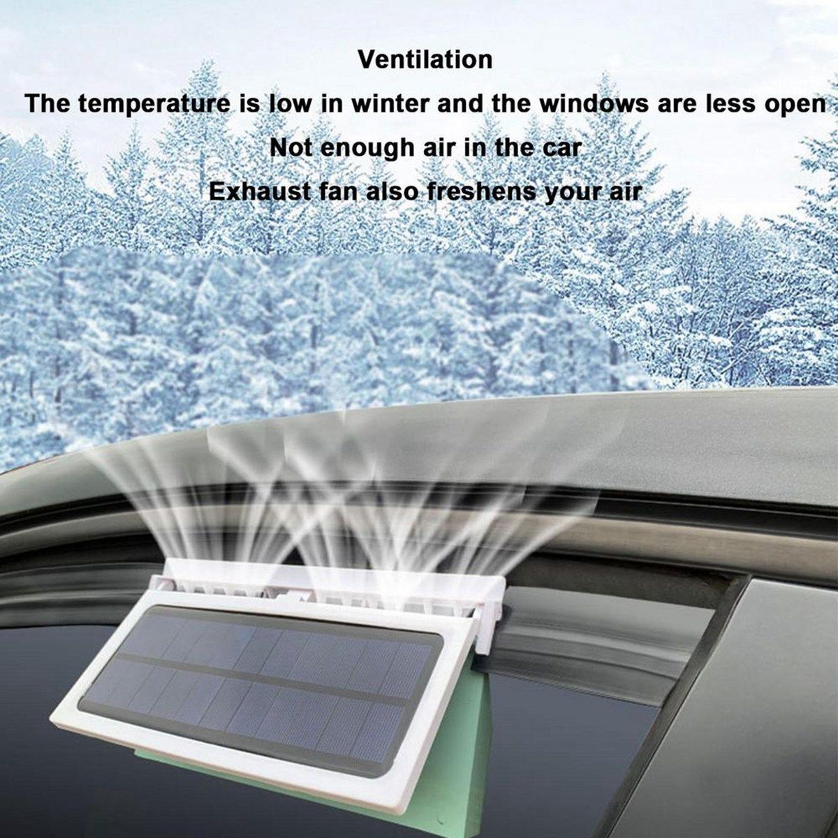 Solar Powered Car Fan Car Auto Cool Cooling System Radiator Fan Cooling Fan Energy Saving Car Cooler Fan-White
