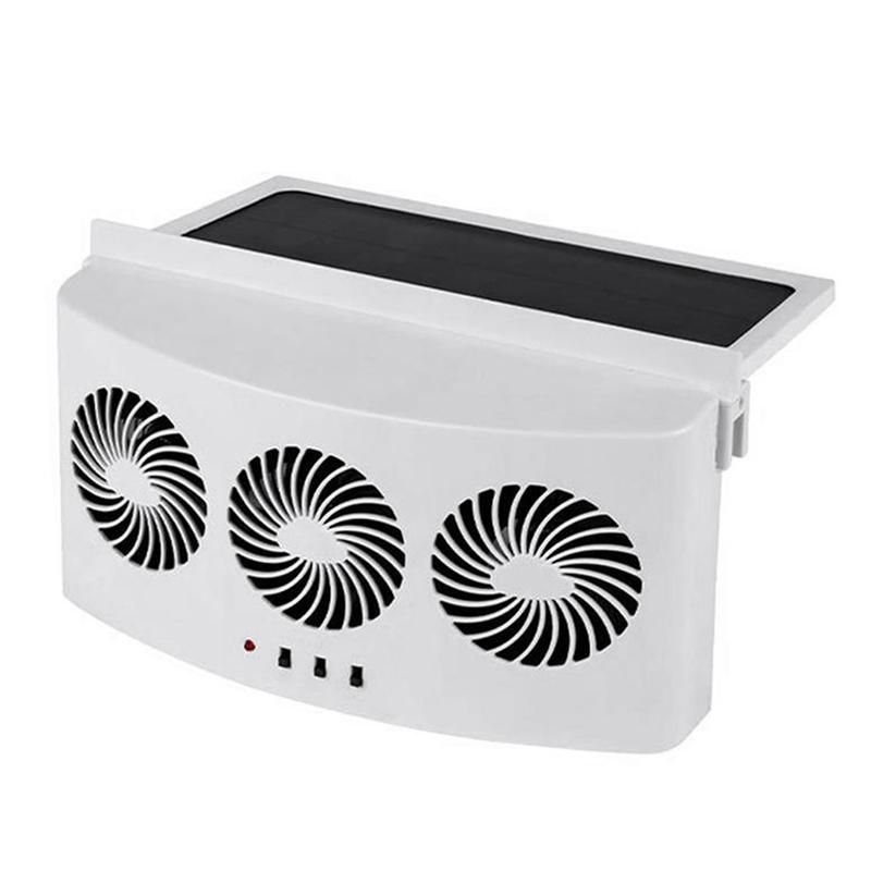 Solar Powered Car Fan Car Auto Cool Cooling System Radiator Fan Cooling Fan Energy Saving Car Cooler Fan-White