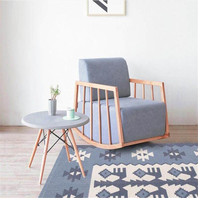 Mattress Cotton Yarn Knitting Bedside Mattress Carpet In Household Bedroom Simple Modern Mattress Kitchen Mattress Grey Blue Geometric Fringes 60x90