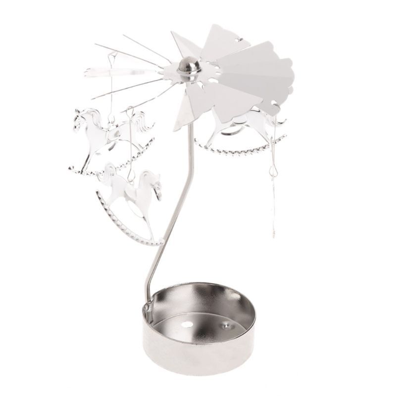 Nning Rotary Carousel Tea Light Candle Holder Stand Light