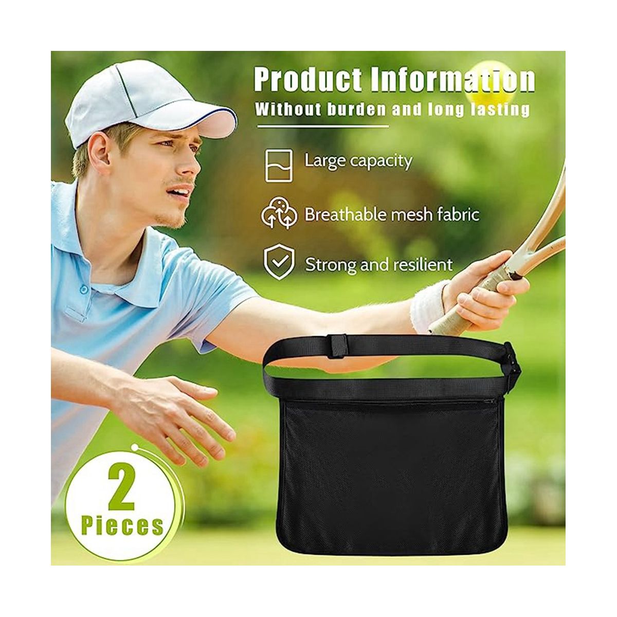 2 Pcs Tennis Ball Holder, Holder Bags for Tennis Ball Band