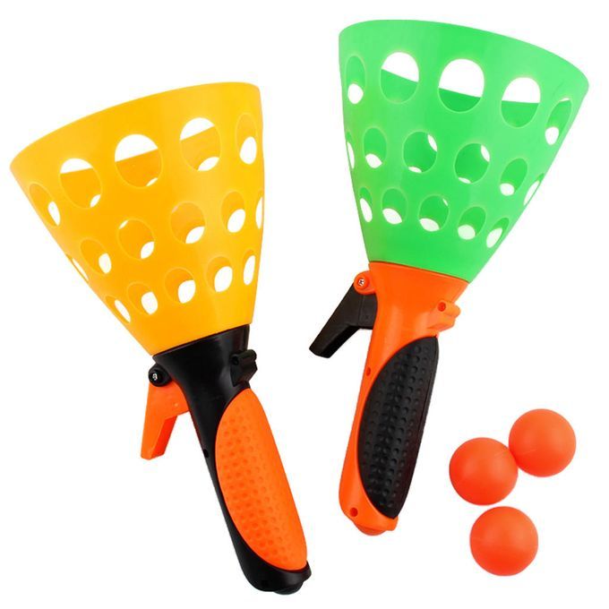 Toss & Catch Set (2 Launcher Baskets & 3 Balls) Outdoor Sports Game