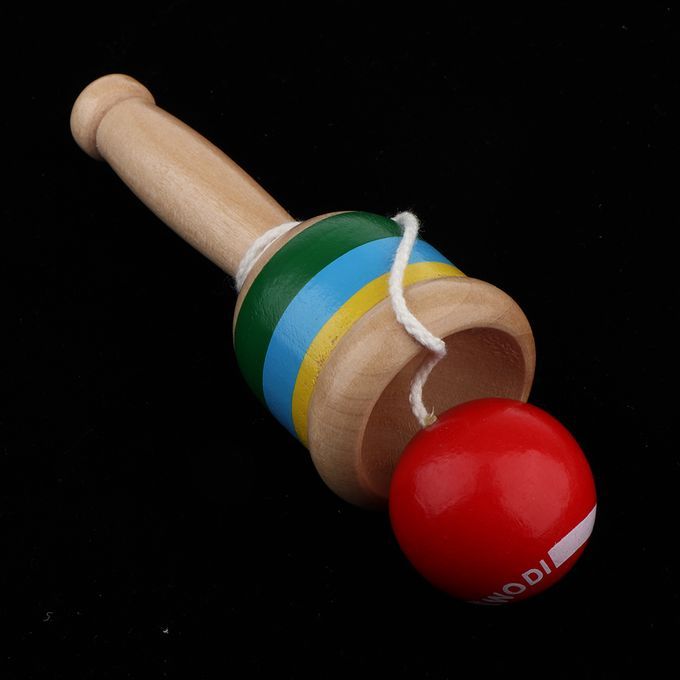 Japanese Classic Wooden Toy Kendama Cup And Ball Toss Catching Red