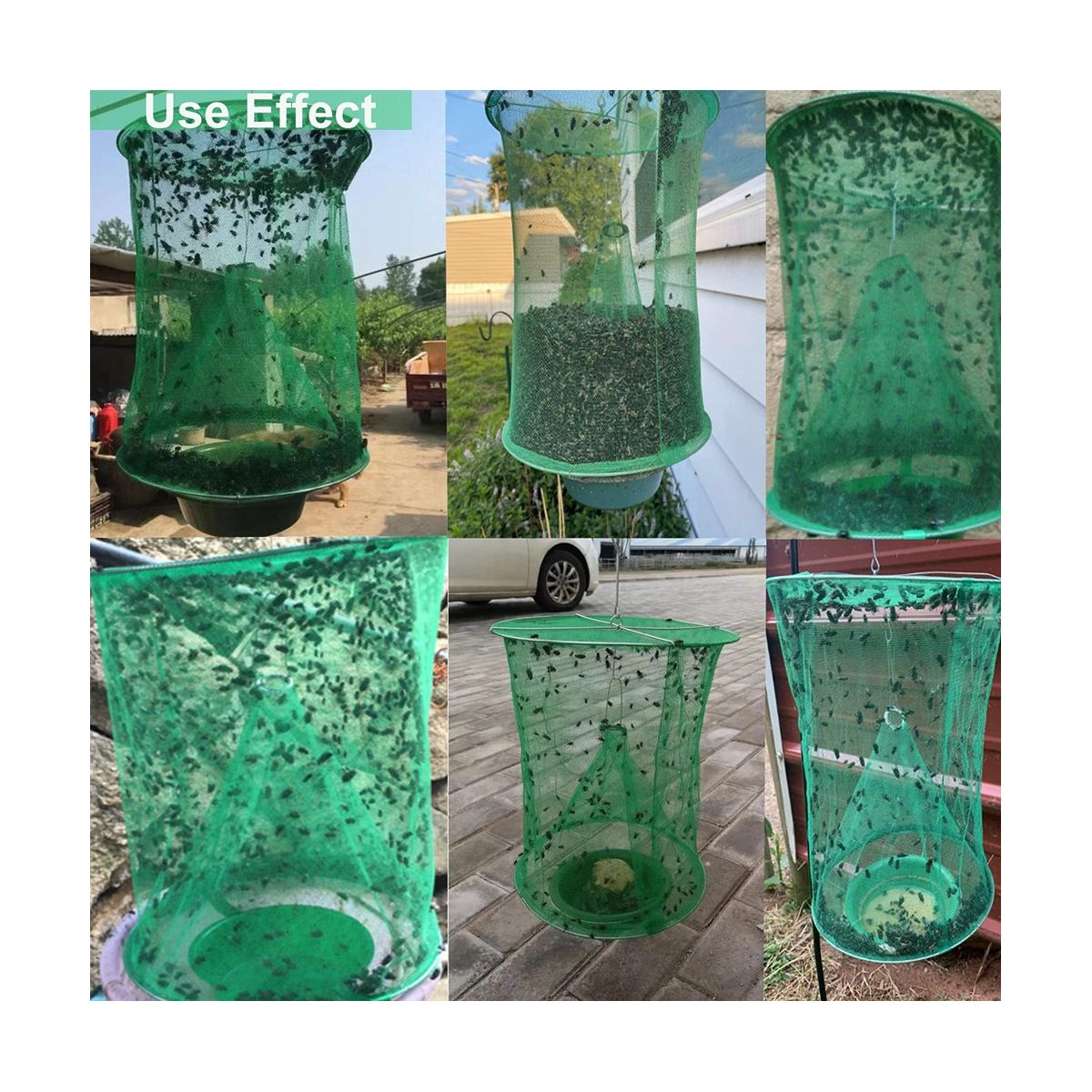 8PCS Ranch Fly Traps - Reusable Fly Traps with Bait-Tray