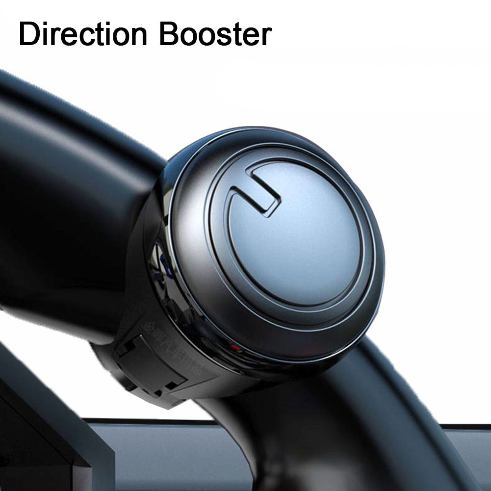 (Black)Power Handle Booster 360 Degree Rotation Helper Hand Control Steering Wheel Ball Shaped Metal Bearing Universal Fit Spinner Knob