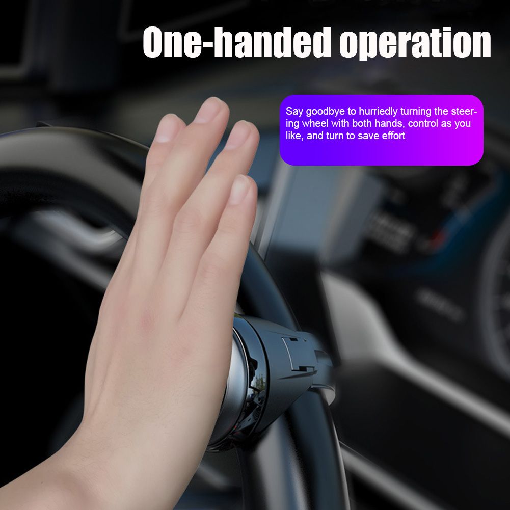 (Black)Power Handle Booster 360 Degree Rotation Helper Hand Control Steering Wheel Ball Shaped Metal Bearing Universal Fit Spinner Knob