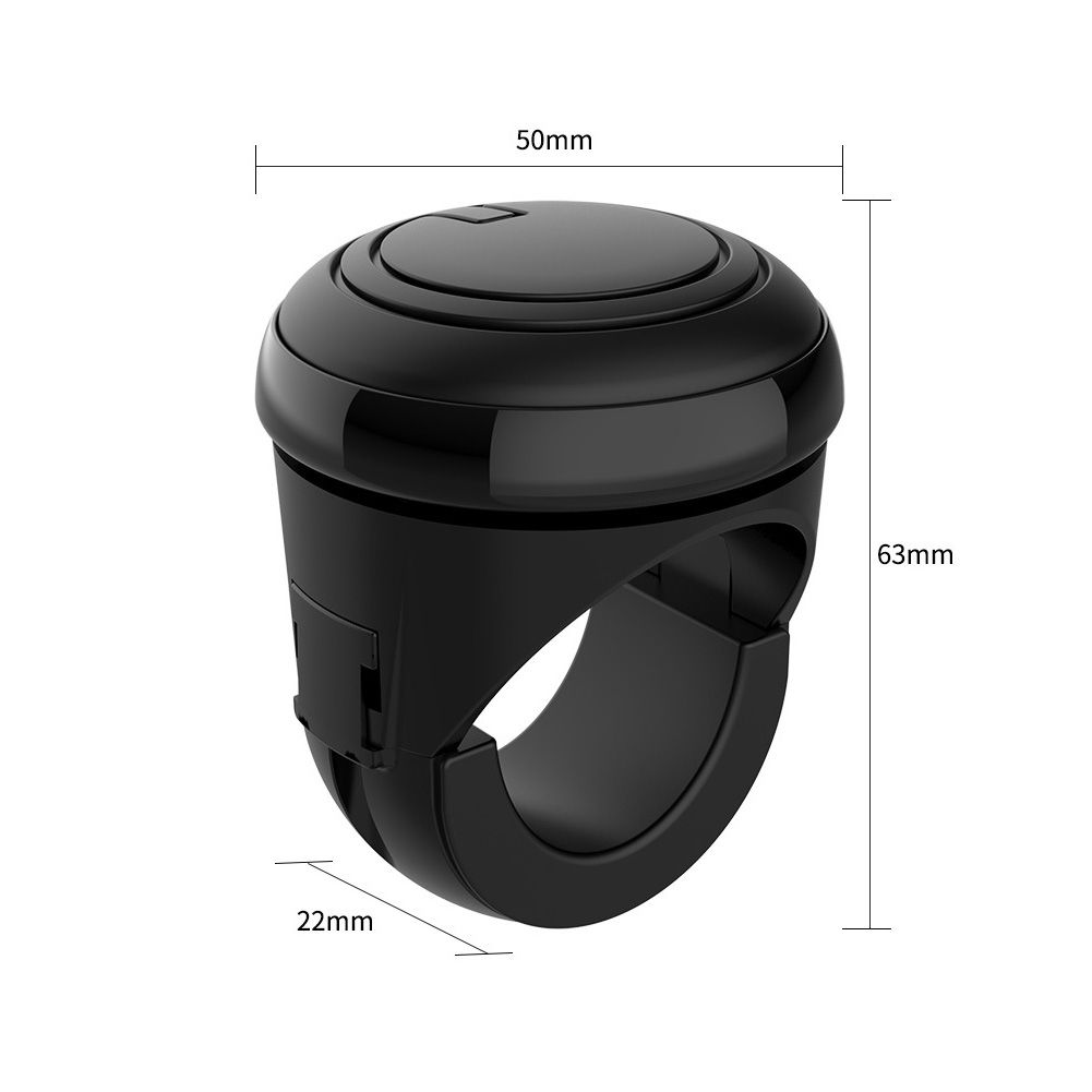 (Black)Power Handle Booster 360 Degree Rotation Helper Hand Control Steering Wheel Ball Shaped Metal Bearing Universal Fit Spinner Knob
