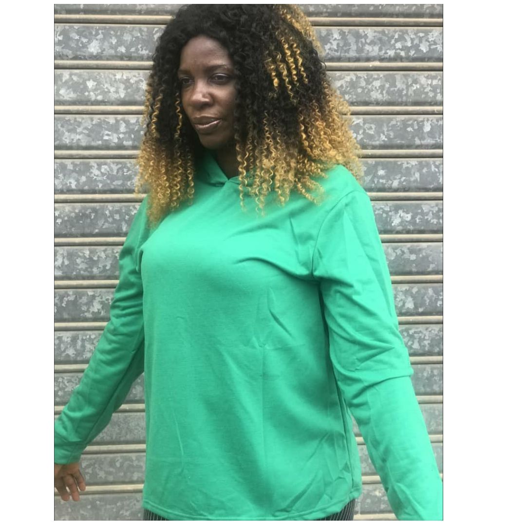R Green Long Sleeve Hoodie Sweater