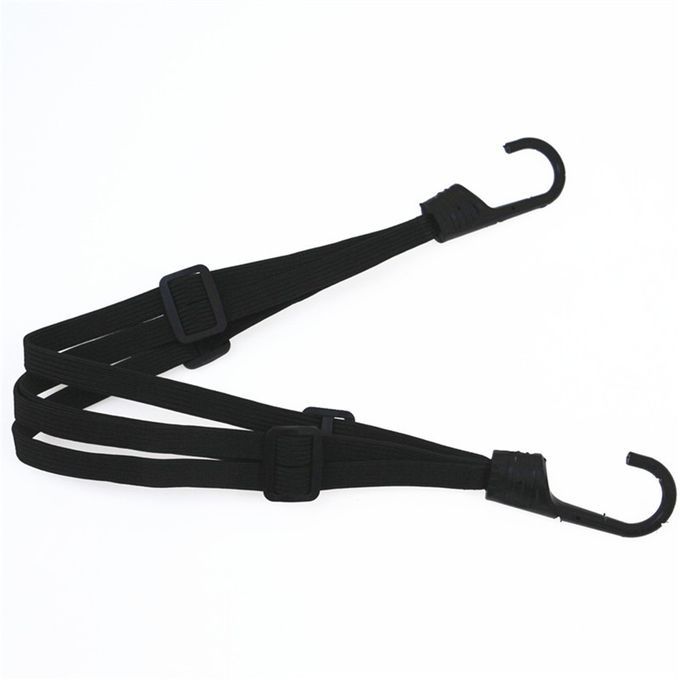 Retractable Cord 2 Hooks Elastic Rope Strap For-Black