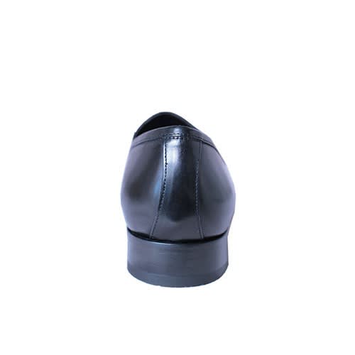 Calfskin with Strip of Patterned Leather Loafers - Black