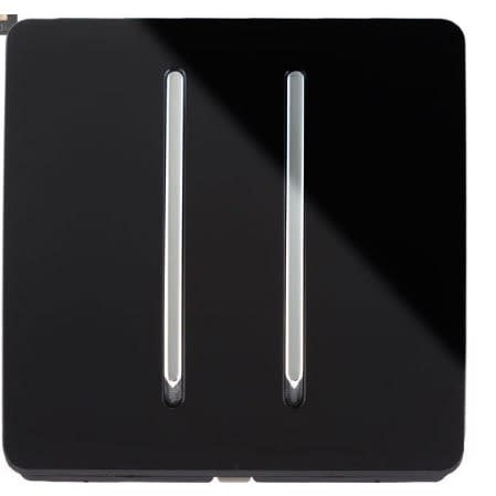 2 Gang Switch Black Slim Button