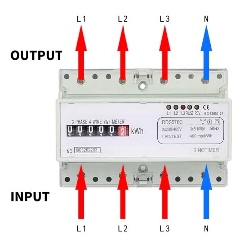 Three Phase Electrical Din Rail Energy Meter