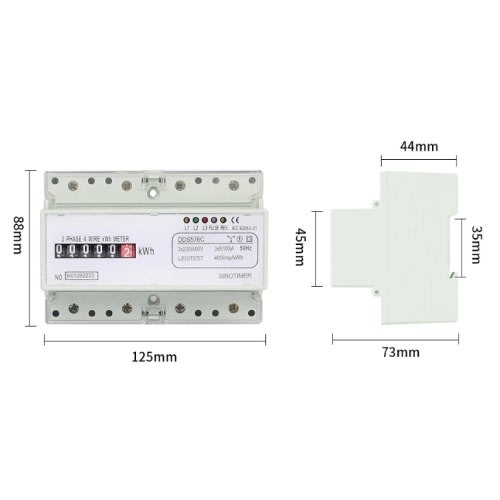 Three Phase Electrical Din Rail Energy Meter