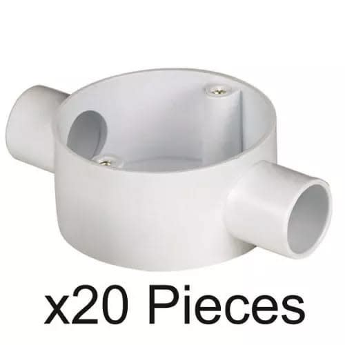 20mm Pvc Through Box - 20 Pieces