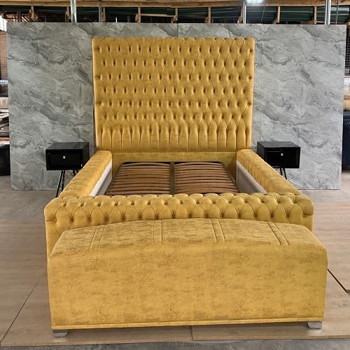 Sadia- Turfted Upholstered Bed - 6x6ft