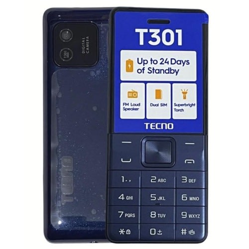 T301- Dual Sim With Camera +Torchlight Fm & Speaker - Blue