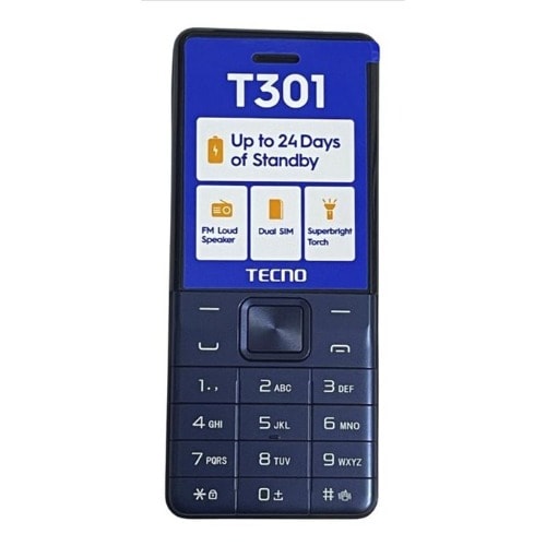 T301- Dual Sim With Camera +Torchlight Fm & Speaker - Blue