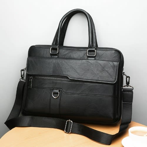 15.6" Briefcase For Men - Black