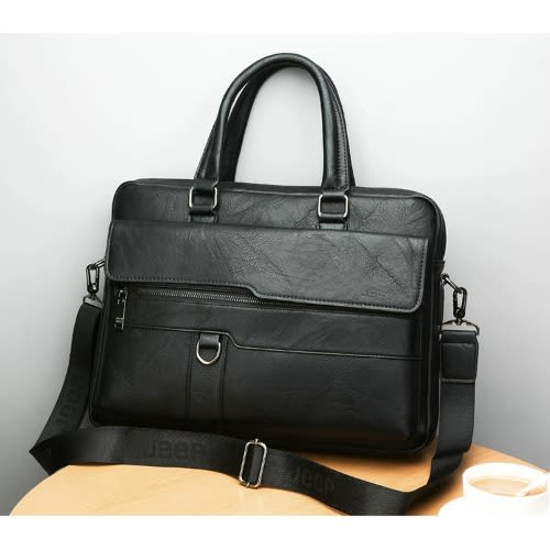 15.6" Briefcase For Men - Black
