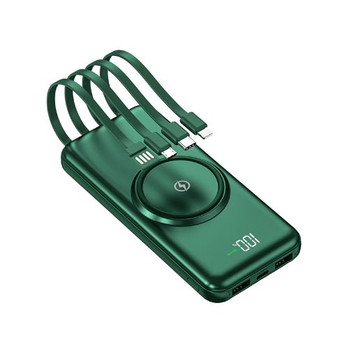Power Bank With Cable & Wireless Charging - 20000mAh