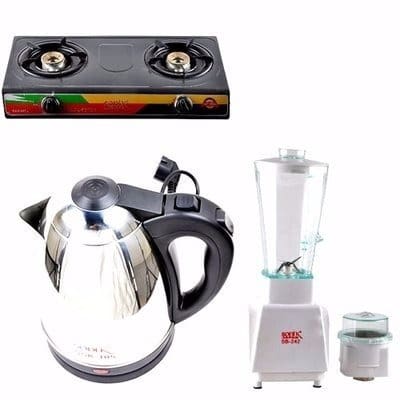 Table Top Gas Cooker With Electric Jug Kettle & Blender Bundle