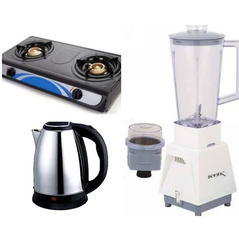 Table Top Gas Cooker With Electric Jug Kettle & Blender Bundle