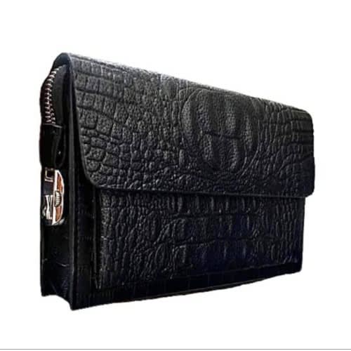 Leather Clutch Purse - Black + Free Gift