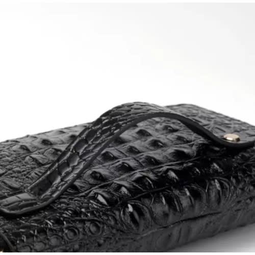 Leather Clutch Purse - Black + Free Gift