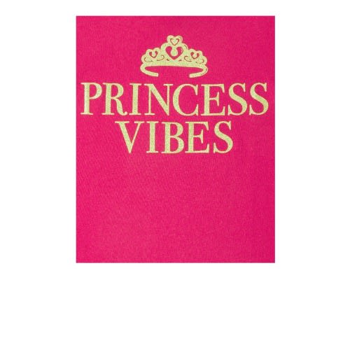Girls Princess Vibes Glitters Graphic Top - Fuchsia Pink