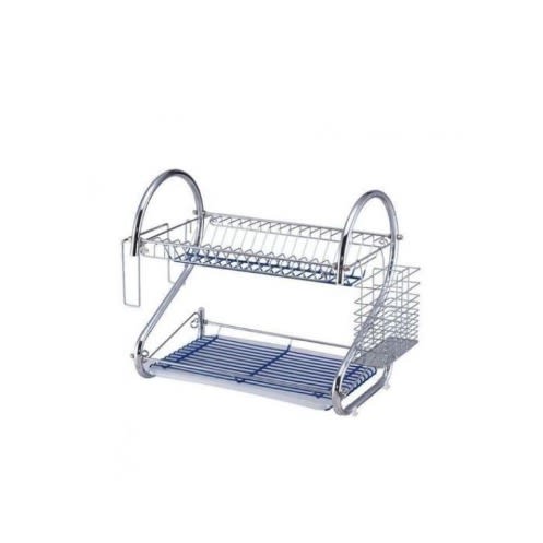 Anti Rust Stainless Steel Dish Drainer With Cup & Cutlery Holder -22 Inches