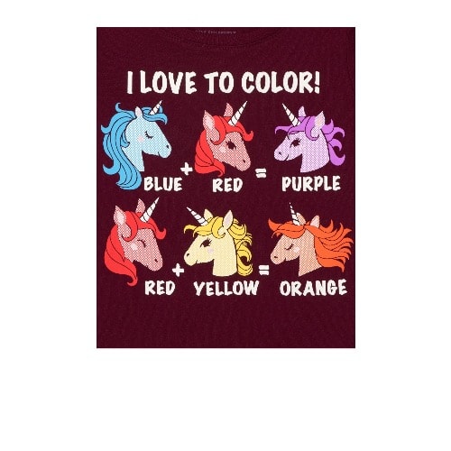 3 In 1 Girls Glitters Learning Colours Numbers & Letters Graphic Top