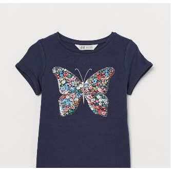 Butterfly Glittery Girl Top