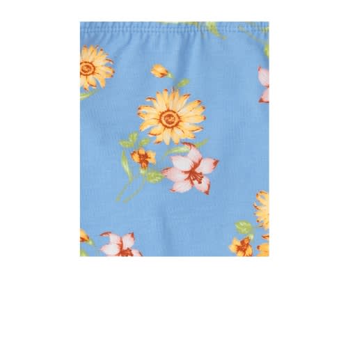 Girls Floral Sunflower Capri Leggings - Blue