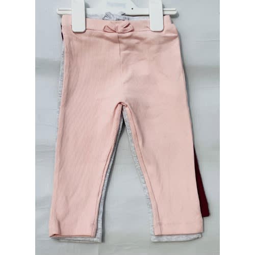 Girls Plain Trouser - 3 Pieces  - Multicolor