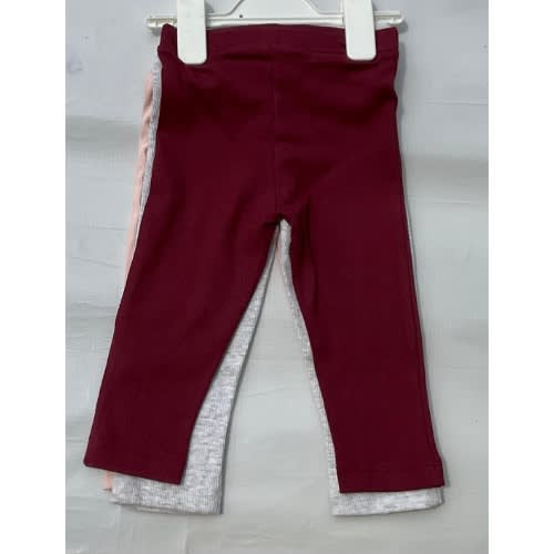 Girls Plain Trouser - 3 Pieces  - Multicolor