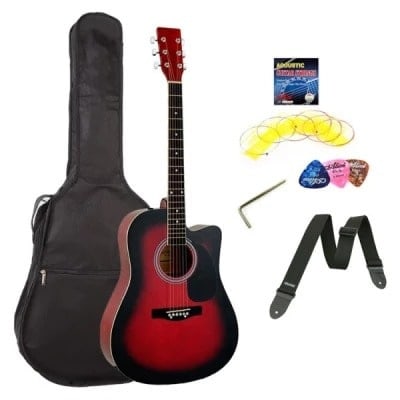 Redburst Acoustic Box Guitar