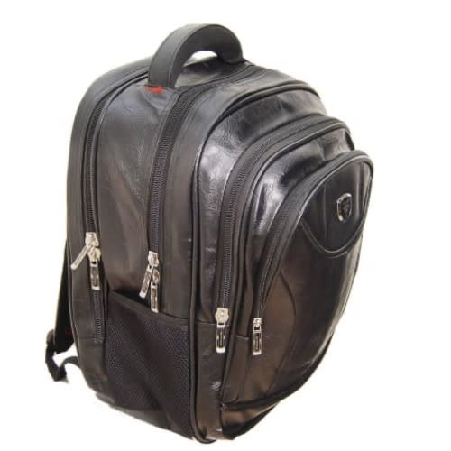 Roomie Water-resistant Leather Backpack - Black