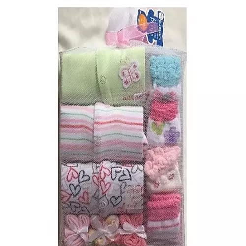Baby Bodysuits + Facetowel & Socks - 3 Set