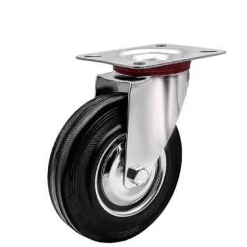 Rubber Swivel Caster Wheel With Brake - 4pcs  (2pcs Have brake) - 4