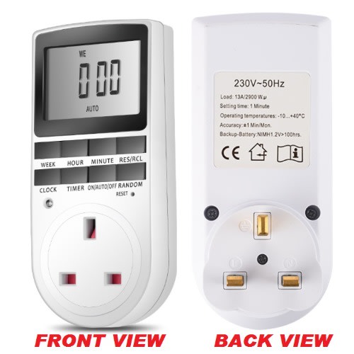 2-4-7 Large Screen Weekly Electronic Timer Switch