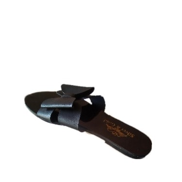Leather Black Slippers