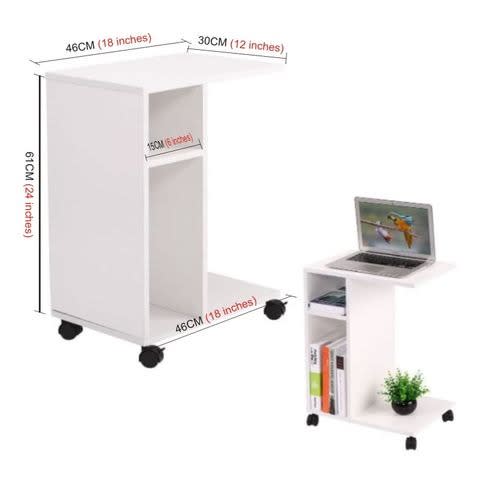 Portable Laptop Table Stand With Wheels - 60 X 46 X 15 Cm