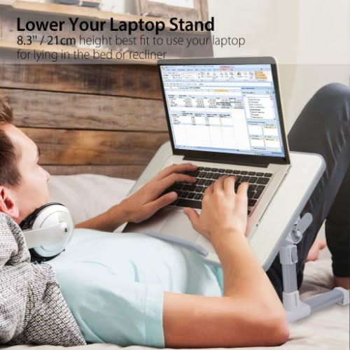 Multifunction Lap Desk With Cooling Fan –laptop Stand, Food Table, Reading/Writing