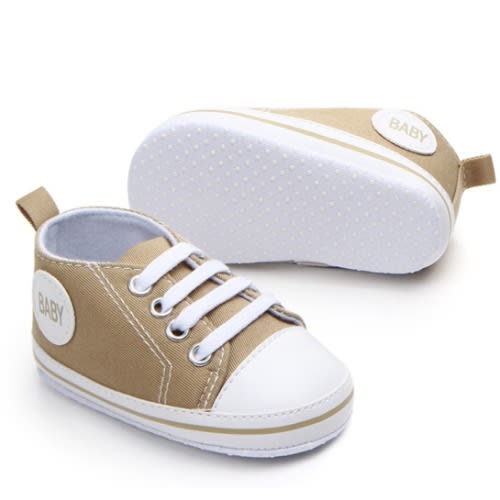 Unisex Newborn Baby Soft Soles Crib Sneakers - Khaki