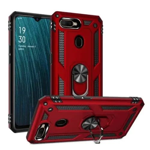 Rugged Protective Back Case For Oppo A 12 - Red
