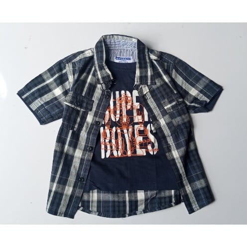 Boy's Shirt With Attached Inner T-shirt